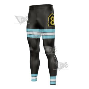 Fire Force Kusakabe Shinra Blue Line Mens Compression Legging