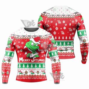 Funny Santa Grinch Long Sleeve Rash Guard