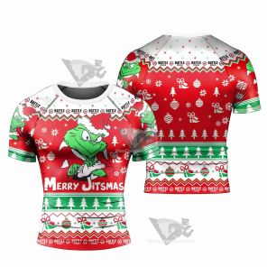 Funny Santa Grinch Short Sleeve Rash Guard