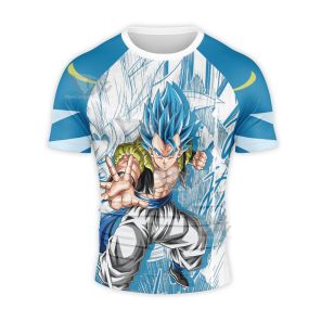 Gogeta Dragon Ball Blue Light Short Sleeve Compression Shirt