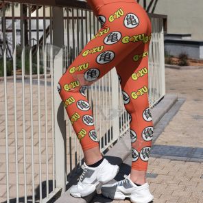 Gohan Dragon Ball Logo Orange Women Leggings