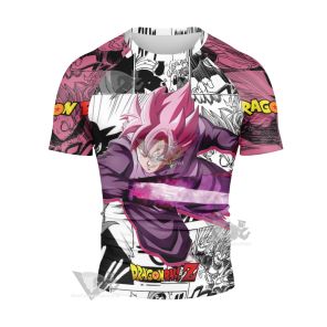 Goku Black Rose Dragon Ball Short Sleeve Compression Shirt