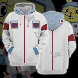 Happy Tree Friends Cuddles White Cosplay Hoodie