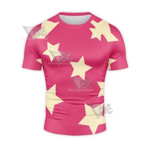 Hazbin Hotel Octavia Yellow Star Cosplay Short Sleeve Compression Shirt