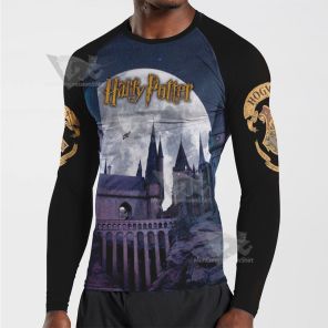 Hogwarts Harry Potter Logo Black Long Sleeve Compression Shirt