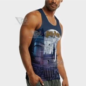 Hogwarts Harry Potter Logo Black Sleeveless Compression Shirt