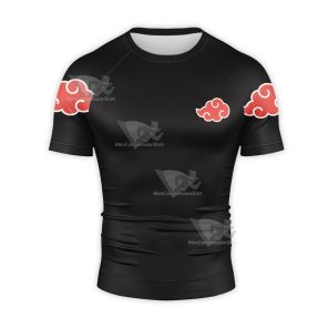 Hokage Dawn Daybreak Anti Social Black Short Sleeve Compression Shirt