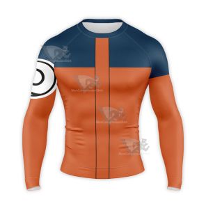 Hokage Orange Uzumaki Long Sleeve Compression Shirt