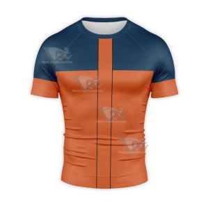 Hokage Orange Uzumaki Short Sleeve Compression Shirt