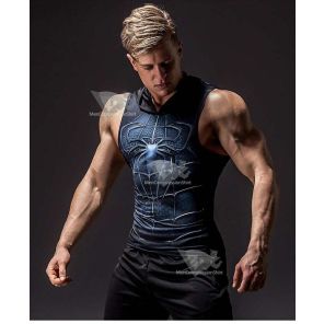 Hooded Parker Compression Tank Top For Men