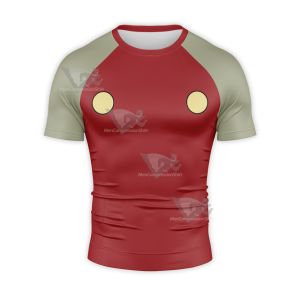 Jiraiya Hokage Red Short Sleeve Compression Shirt