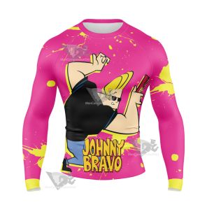 Johnny Bravo Pink Long Sleeve Compression Shirt