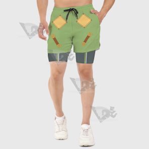 Jojos Bizarre Adventure Costello Ermes Green Men Compression Gym Short