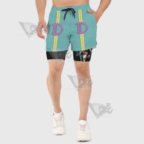 Jojos Bizarre Adventure Diver Down Green Men Compression Gym Short