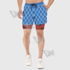 Jojos Bizarre Adventure Guido Mista Blue Men Compression Gym Short