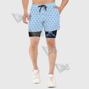 Jojos Bizarre Adventure Johnny Joestar Blue Men Compression Gym Short