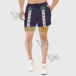 Jojos Bizarre Adventure Kuujou Joutarou Purple Men Compression Gym Short