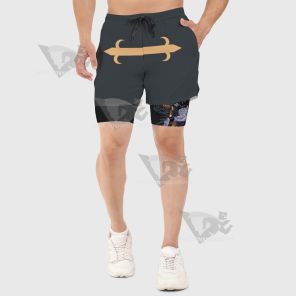 Jojos Bizarre Adventure Pucci Enrico Grey Men Compression Gym Short