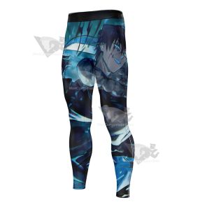 Jujutsu Kaisen Fushiguro Blue Mens Compression Legging