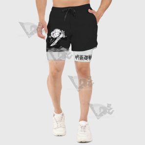 Jujutsu Kaisen Itadori Yuuji Black Men Compression Gym Short