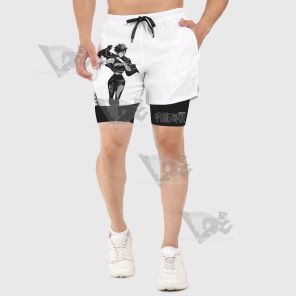 Jujutsu Kaisen Zenin Maki White Men Compression Gym Short