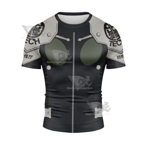 Kaiju No 8 Kafka Hibino Black Cosplay Short Sleeve Compression Shirt