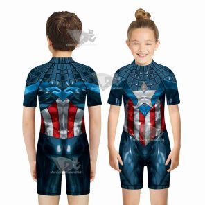 Kids Captain America Star One Piece Playsuit