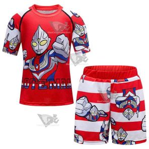 Kids Ultraman Short Sleeve Compression Short Set