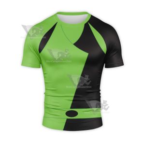 Kim Possible Shego Green Cosplay Short Sleeve Compression Shirt