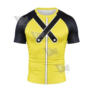 Kingdom Hearts Riku Yellow Cosplay Short Sleeve Compression Shirt