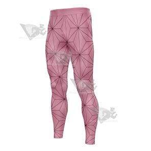 Kokushibou Demon Slayer Anime Pink Men Compression Legging