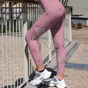 Kokushibou Demon Slayer Anime Pink Women Compression Legging