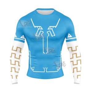 Legend Of Zelda Link Blue Long Sleeve Compression Shirt