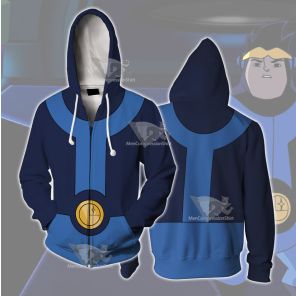 Legion Of Super Heroes Bouncing Boy Blue Cosplay Zip Up Hoodie