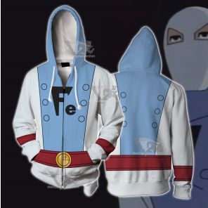 Legion Of Super Heroes Ferro Lad Blue Cosplay Zip Up Hoodie