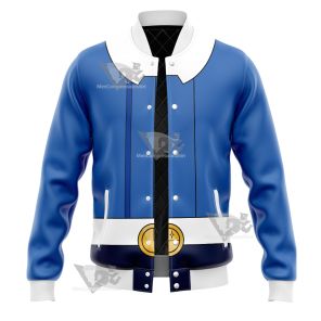 Legion Of Superheroes Bouncing Boy Blue And White Cosplay Varsity Jacket