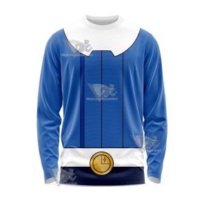 Legion Of Superheroes Bouncing Boy Blue And White Long Sleeve Shirt