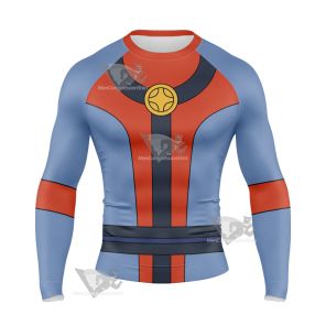 Legion Of Superheroes Colossal Boy Red Long Sleeve Compression Shirt