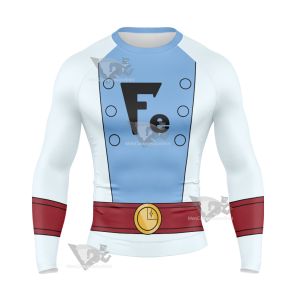 Legion Of Superheroes Ferro Lad Blue Long Sleeve Compression Shirt