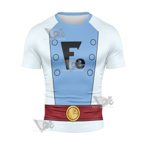 Legion Of Superheroes Ferro Lad Blue Short Sleeve Compression Shirt