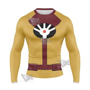 Legion Of Superheroes Mano Yellow Long Sleeve Compression Shirt