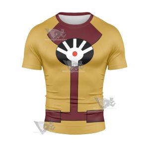 Legion Of Superheroes Mano Yellow Short Sleeve Compression Shirt