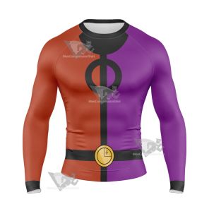 Legion Of Superheroes Triplicate Merged Long Sleeve Compression Shirt