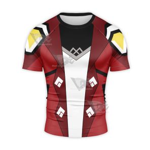 Lol Arcane Vi Red Short Sleeve Compression Shirt