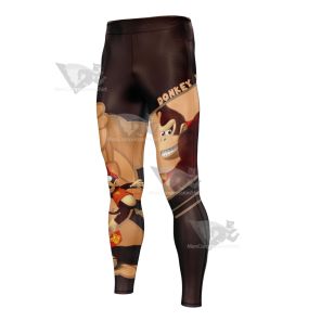 Mario Sports Donkey Kong Play Basketball Men Compression Legging