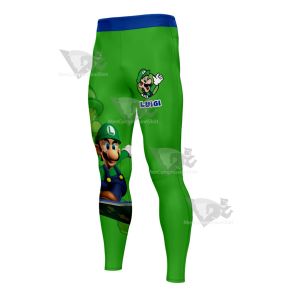 Mario Sports Luigi Green Mens Compression Legging