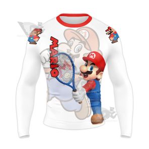 Mario Sports Mario Play Tennis Long Sleeve Compression Shirt