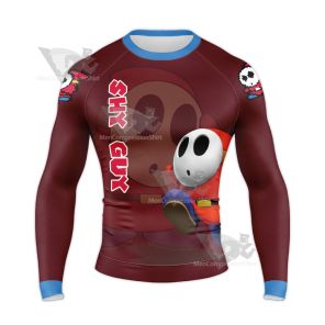 Mario Sports Shy Guy Play Tennis Long Sleeve Compression Shirt