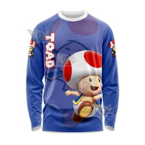 Mario Sports Toad Navy Blue Long Sleeve Shirt