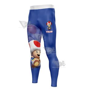 Mario Sports Toad Navy Blue Mens Compression Legging